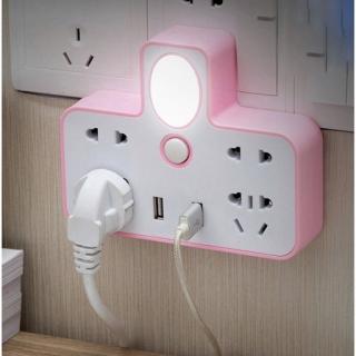 Ổ CẮM ĐIỆN KIÊM ĐÈN NGỦ 2 CỔNG USB